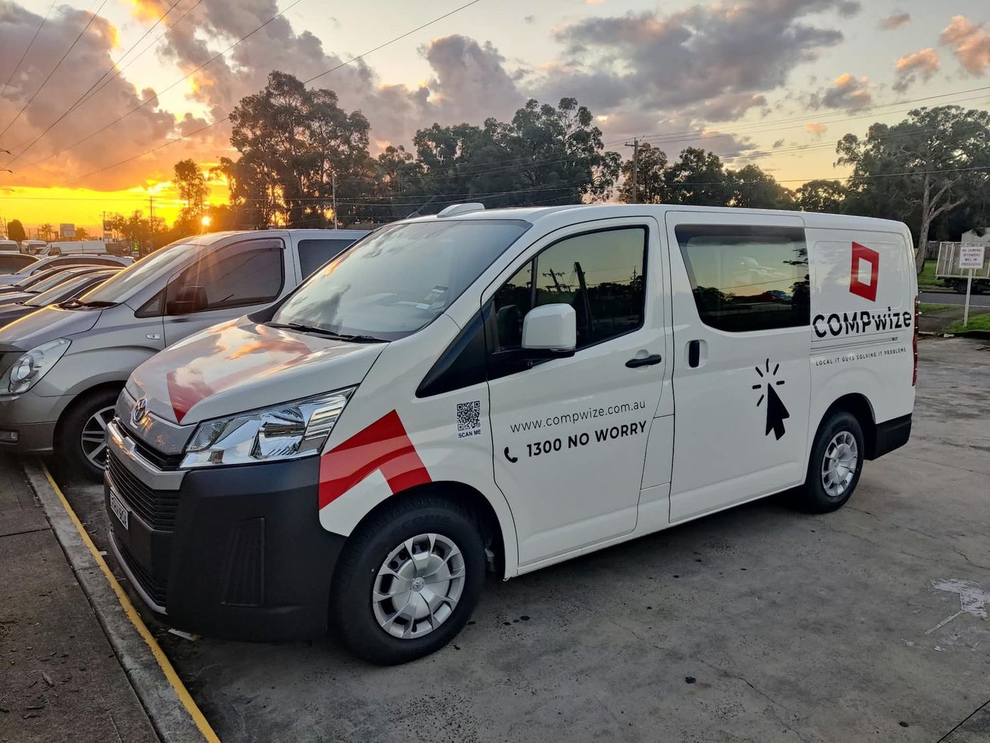 COMPwize mobile computer repair van used for pickup and delivery across Western Sydney