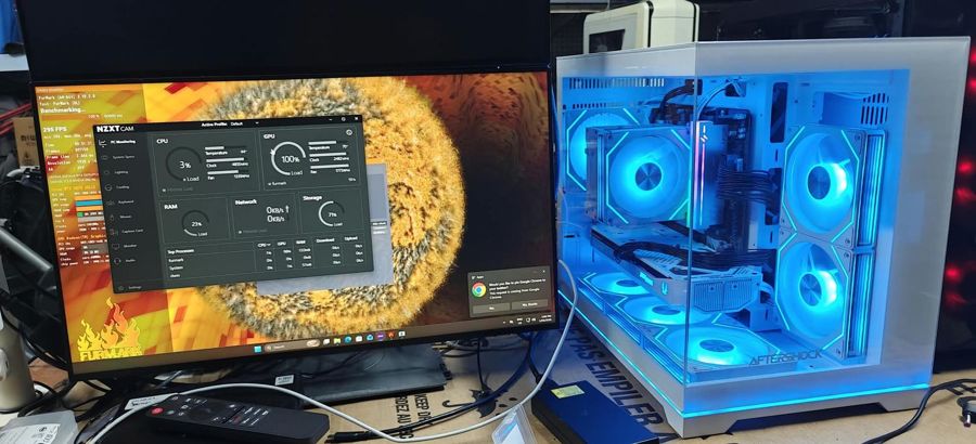 Custom gaming PC built by COMPwize being benchmarked